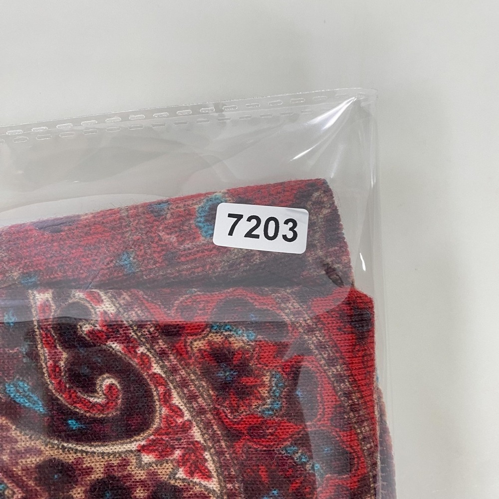 Talbots Sweater Womens Petite Red Paisley 100% Merino Wool LongSleeve Southwest - Picture 10 of 11